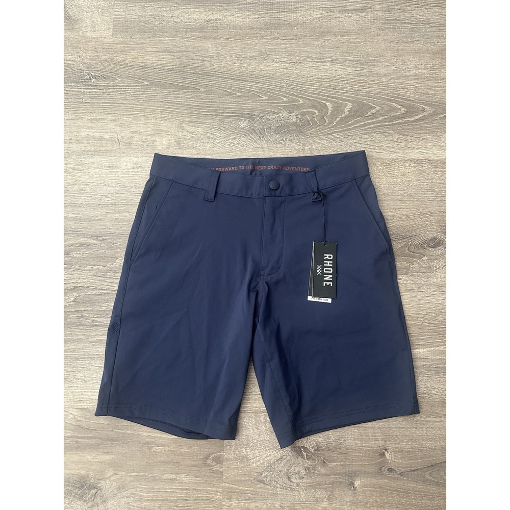 New RHONE Commuter Shorts Performance Flex Knit Stretch 9" Mens Size 28 Blue